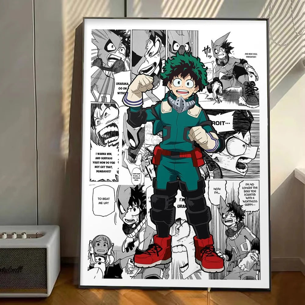 My Hero Academia Anime Poster Stickers Art Wall Murals Decor Game Room Decor Gifts Kawaii HD Painting Cat Cars