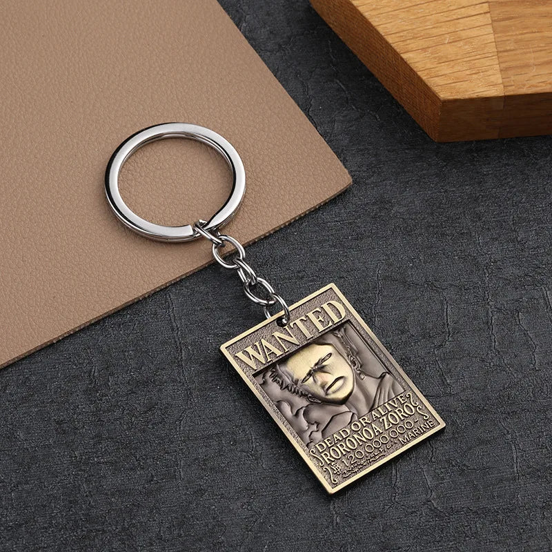 Anime One Piece Metal Keychain Luffy Hat Zoro Nami Sanji Chopper Figure Pendant Car Keyring For Men Women Kid Gift Jewelry
