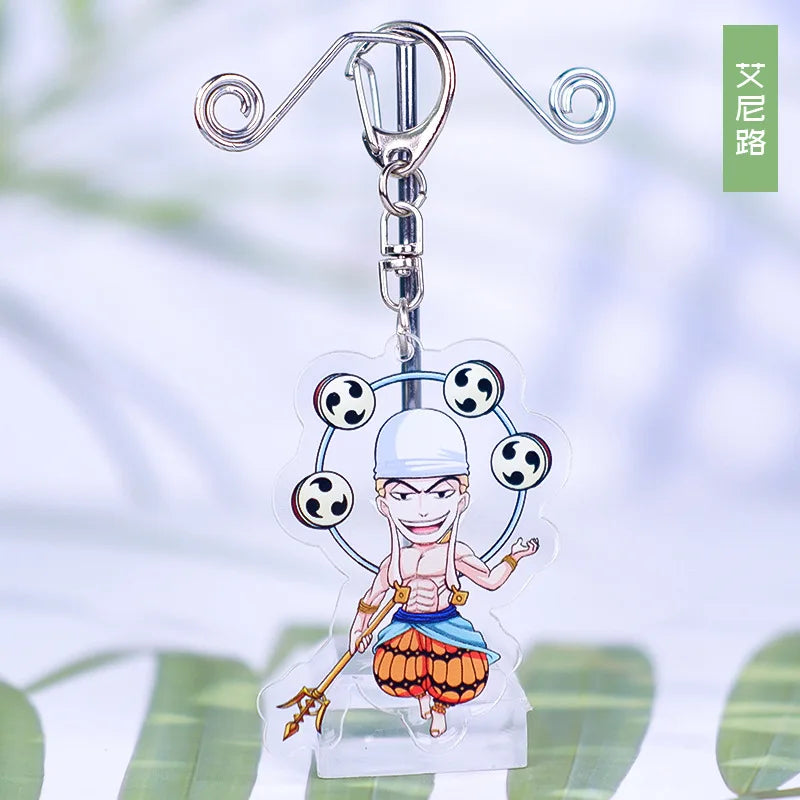 Anime One Piece Luffy Charlotte Linlin Katakuri Edward Newgate Donquixote Doflamingo Jinbe Acrylic Keychains Pendants Figure Toy