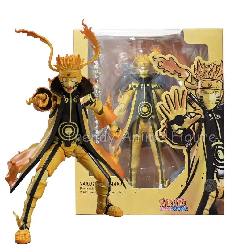 Anime Naruto Figures Shf Uzumaki Naruto Kurama Link Mode Courageous Strength That Binds Action Figure Movable Model Toys Gifts