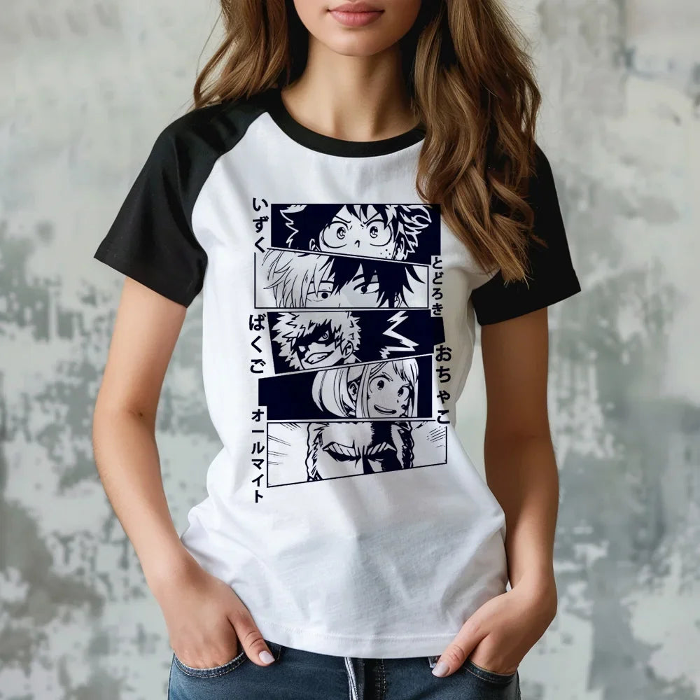 My Hero Academia t shirt women designer t-shirts girl manga clothing