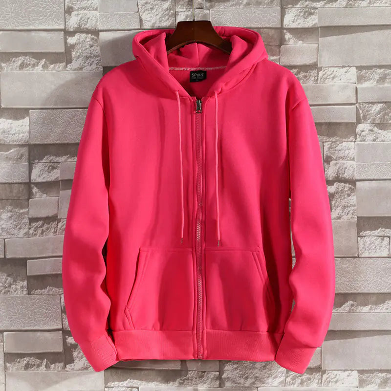 Cotton Hooded Zip Sweater Jacket