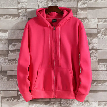 Cotton Hooded Zip Sweater Jacket