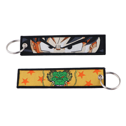 Anime Charm Embroidered Keychain: Durable, Versatile Jet Tag for Backpacks & Car Keys - Ideal Gift for Men
