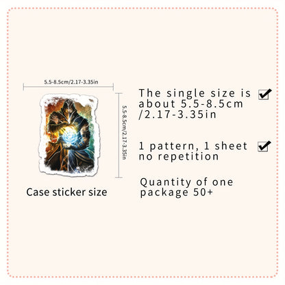 50pcs Vibrant Anime Doodle Stickers - Waterproof, DIY Friendly, and Removable Decorations for Personalizing Your Skateboard, Luggage, and More - Made of High-Quality Paper Material