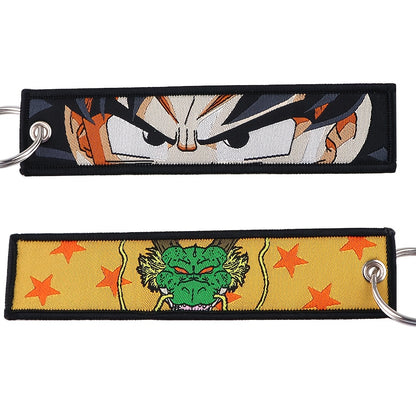 Anime Charm Embroidered Keychain: Durable, Versatile Jet Tag for Backpacks & Car Keys - Ideal Gift for Men