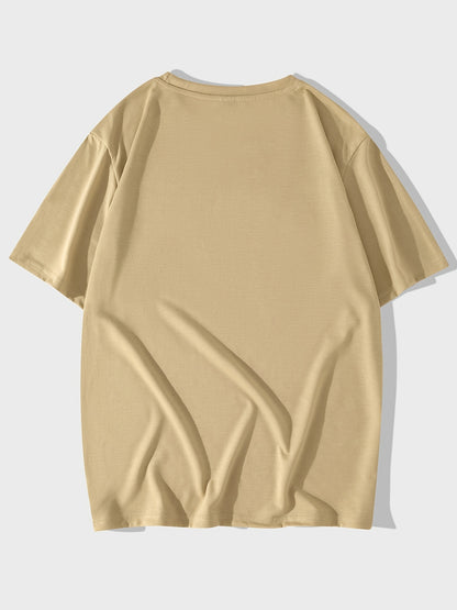 Anime Character & Japanese Letter Pattern Print Men's T-shirt, Graphic Tee Men's Summer Clothes, Men's Outfits