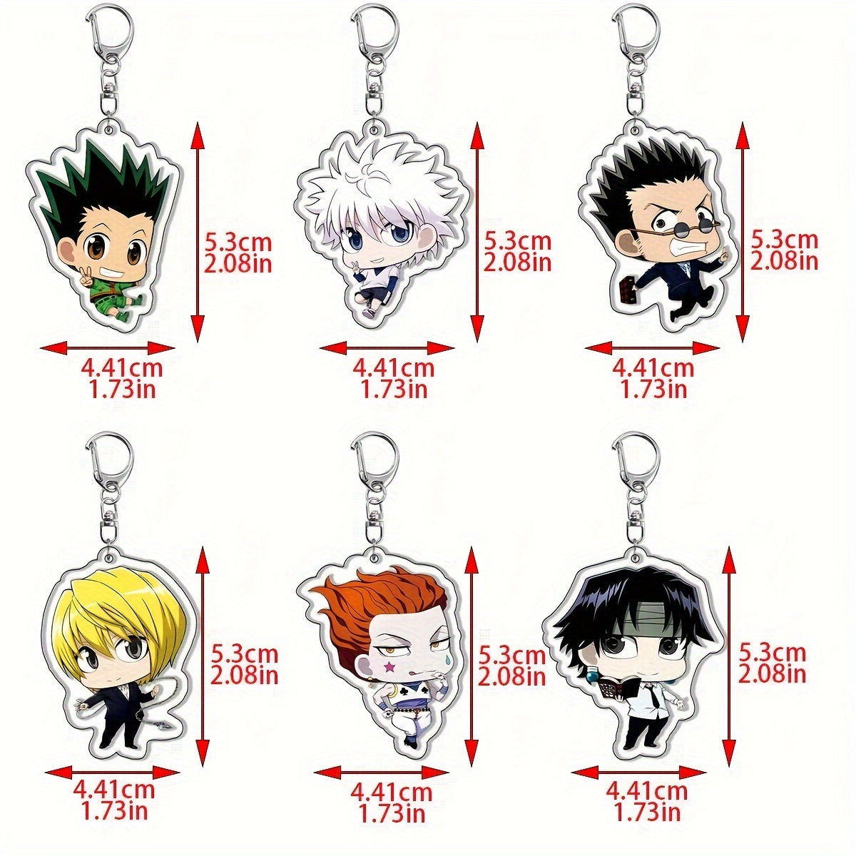 Japanese Cartoon Anime Keychain Acrylic Kawaii Cute Key Ring Purse Bag Backpack Car Key Charm Earbud Case Accessory Collectors Gift