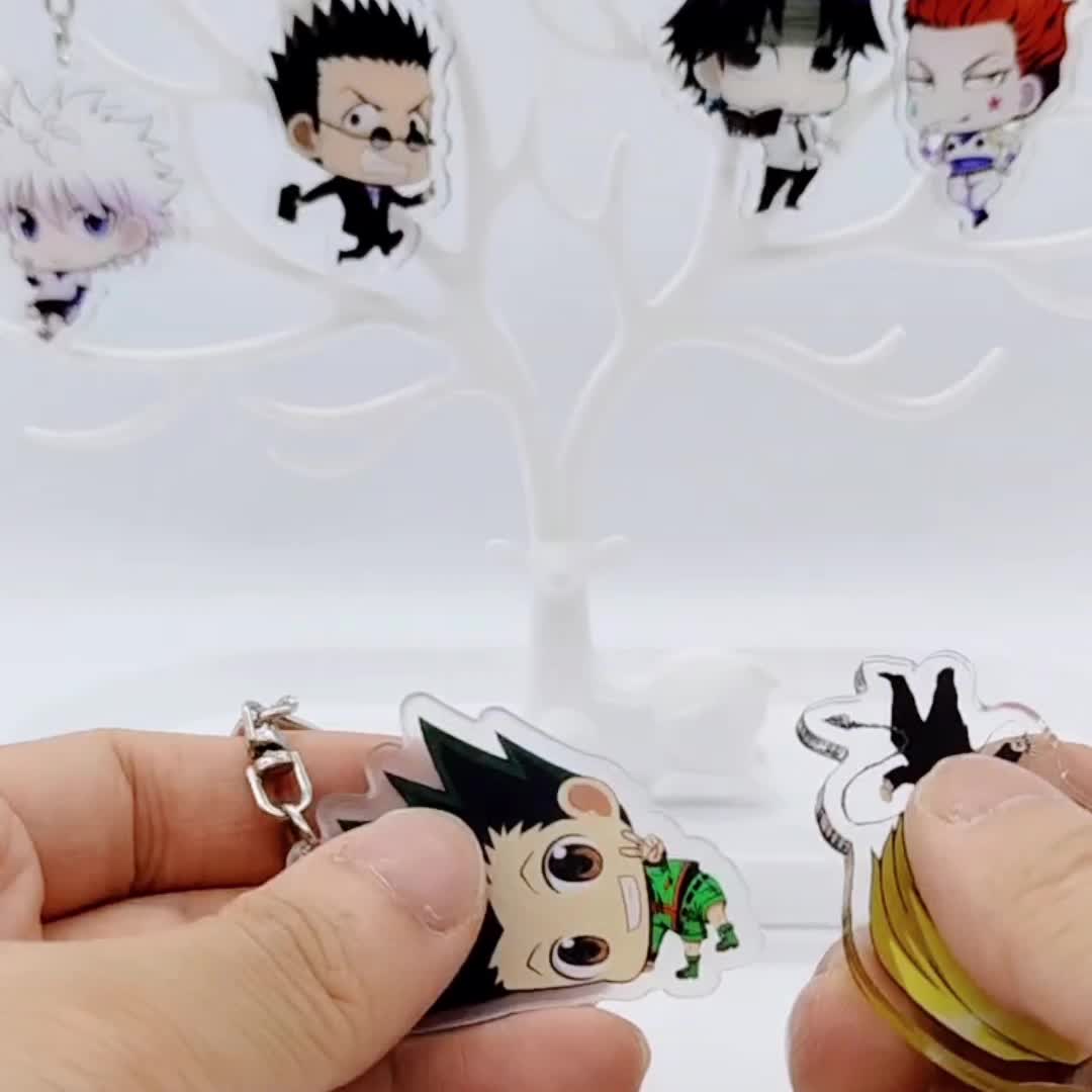 Japanese Cartoon Anime Keychain Acrylic Kawaii Cute Key Ring Purse Bag Backpack Car Key Charm Earbud Case Accessory Collectors Gift