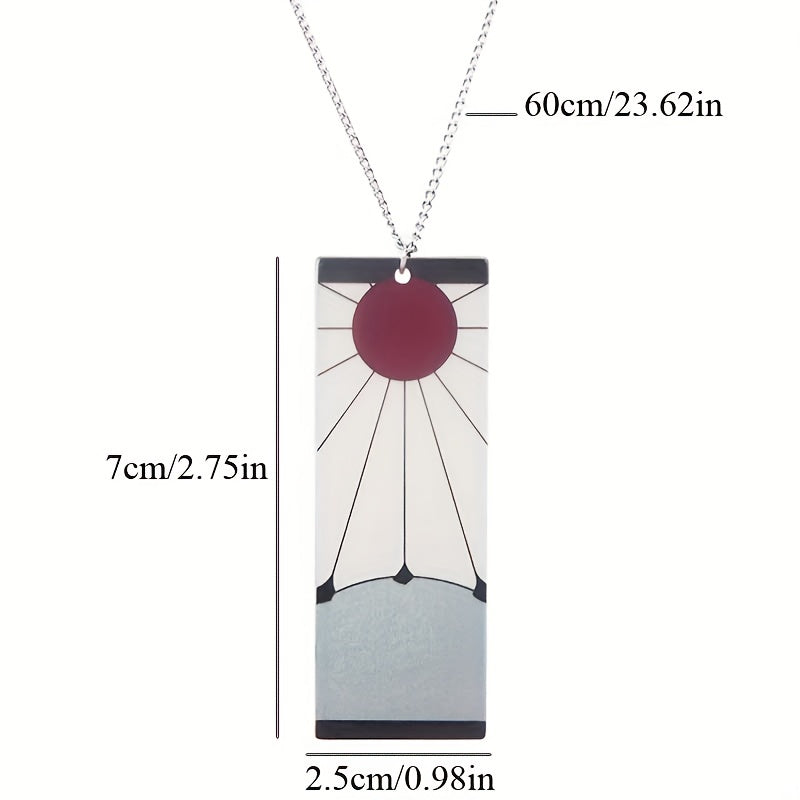 1pc Anime Long Necklace Creative Exaggeration Women Male Acrylic Pendant Cosplay Jewelry