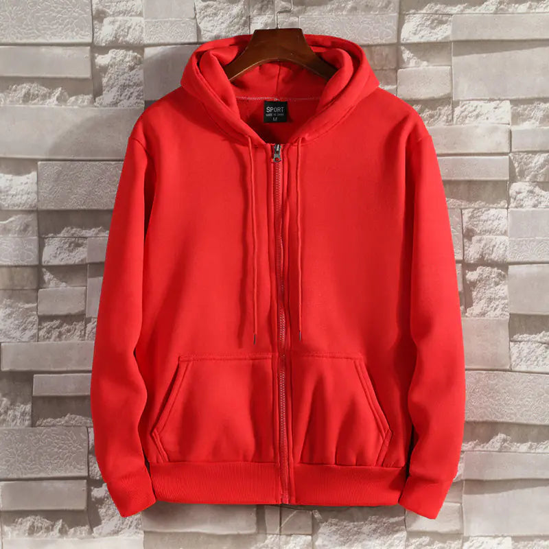 Cotton Hooded Zip Sweater Jacket