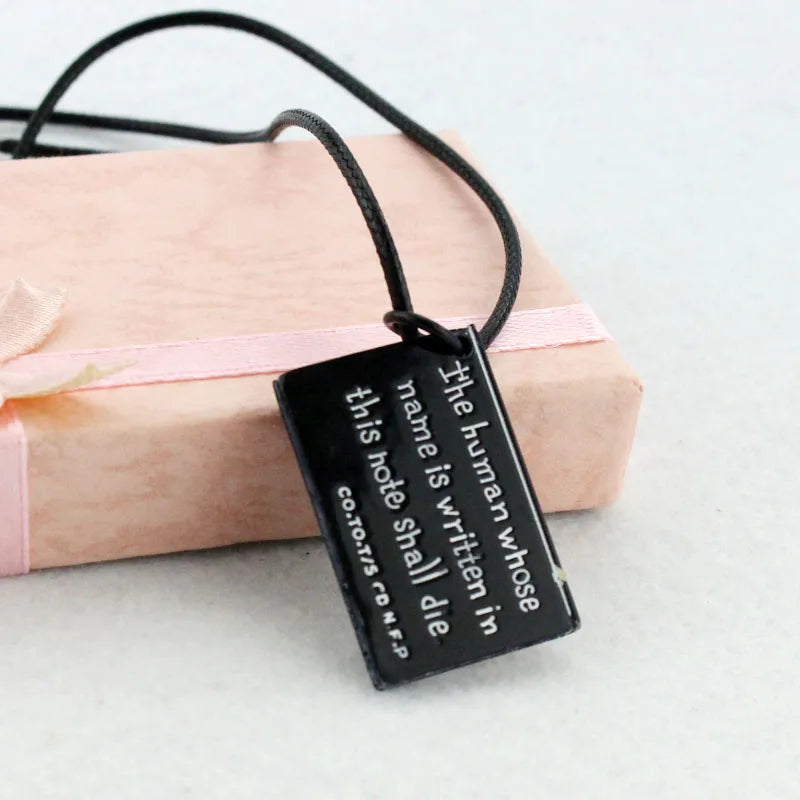 Anime Death Note Zwarte Boek Vorm Hanger Ketting met Zwart Leer Cosplay Sieraden Collectie Mode Death Coming Pendant Necklace