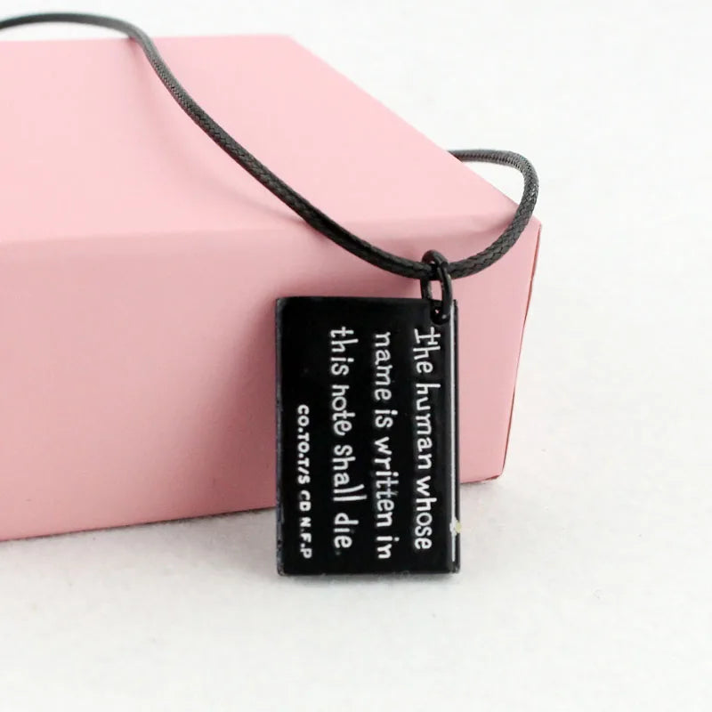 Anime Death Note Zwarte Boek Vorm Hanger Ketting met Zwart Leer Cosplay Sieraden Collectie Mode Death Coming Pendant Necklace