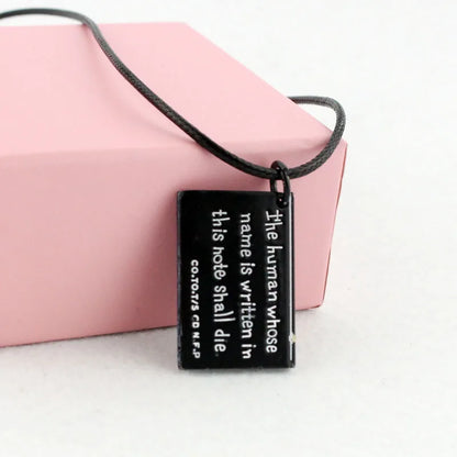 Anime Death Note Zwarte Boek Vorm Hanger Ketting met Zwart Leer Cosplay Sieraden Collectie Mode Death Coming Pendant Necklace