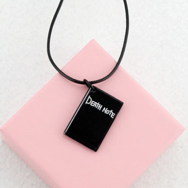 Anime Death Note Zwarte Boek Vorm Hanger Ketting met Zwart Leer Cosplay Sieraden Collectie Mode Death Coming Pendant Necklace