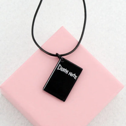 Anime Death Note Zwarte Boek Vorm Hanger Ketting met Zwart Leer Cosplay Sieraden Collectie Mode Death Coming Pendant Necklace