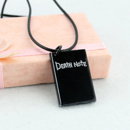 Anime Death Note Zwarte Boek Vorm Hanger Ketting met Zwart Leer Cosplay Sieraden Collectie Mode Death Coming Pendant Necklace