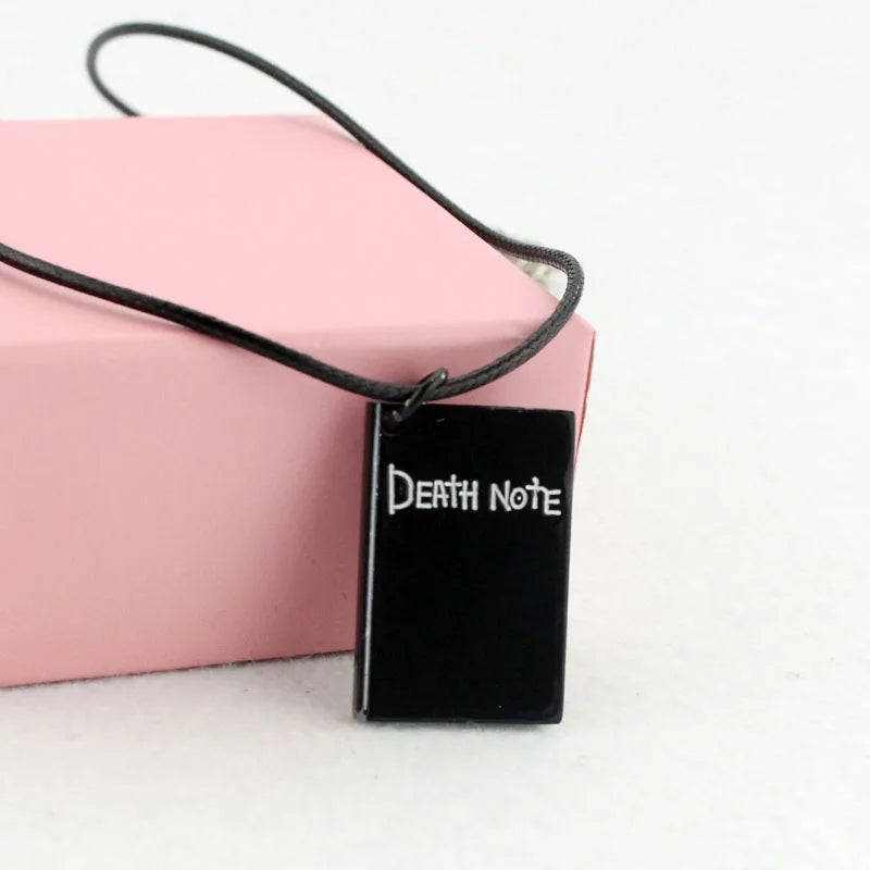 Anime Death Note Zwarte Boek Vorm Hanger Ketting met Zwart Leer Cosplay Sieraden Collectie Mode Death Coming Pendant Necklace