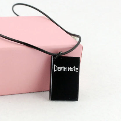 Anime Death Note Zwarte Boek Vorm Hanger Ketting met Zwart Leer Cosplay Sieraden Collectie Mode Death Coming Pendant Necklace