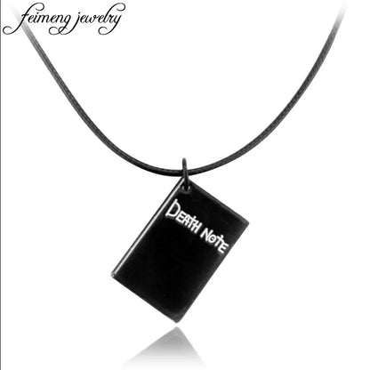 Anime Death Note Zwarte Boek Vorm Hanger Ketting met Zwart Leer Cosplay Sieraden Collectie Mode Death Coming Pendant Necklace