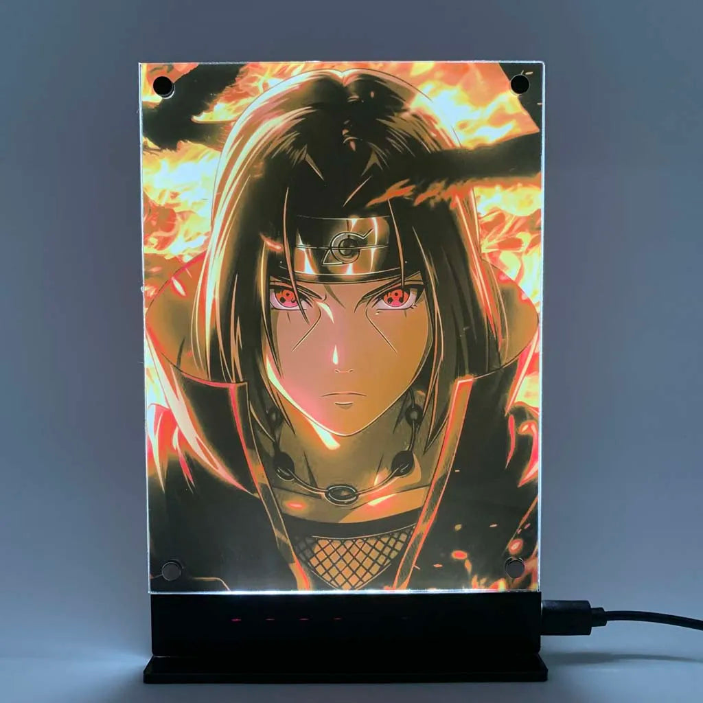 Led Backlit Poster Itachi Anime Night Light for Bedroom Nightlight Game Room Decor 02 Table Lamps Sign Itachi