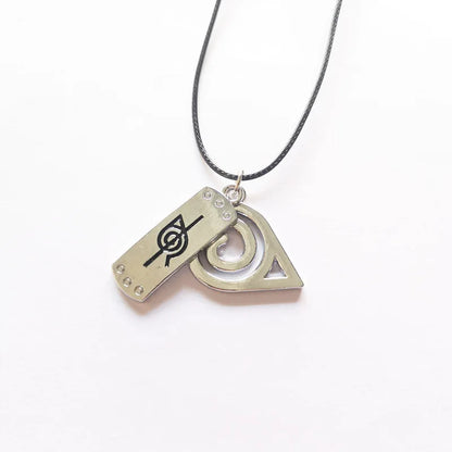 Anime Naruto akatsuki Cosplay Necklace Uchiha Sasuke Gaara prop Accessories Village of Kino Hagakure Sign Jewelry Props