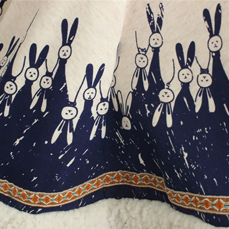 Cozy Bunny Ear Hooded Fleece Cape