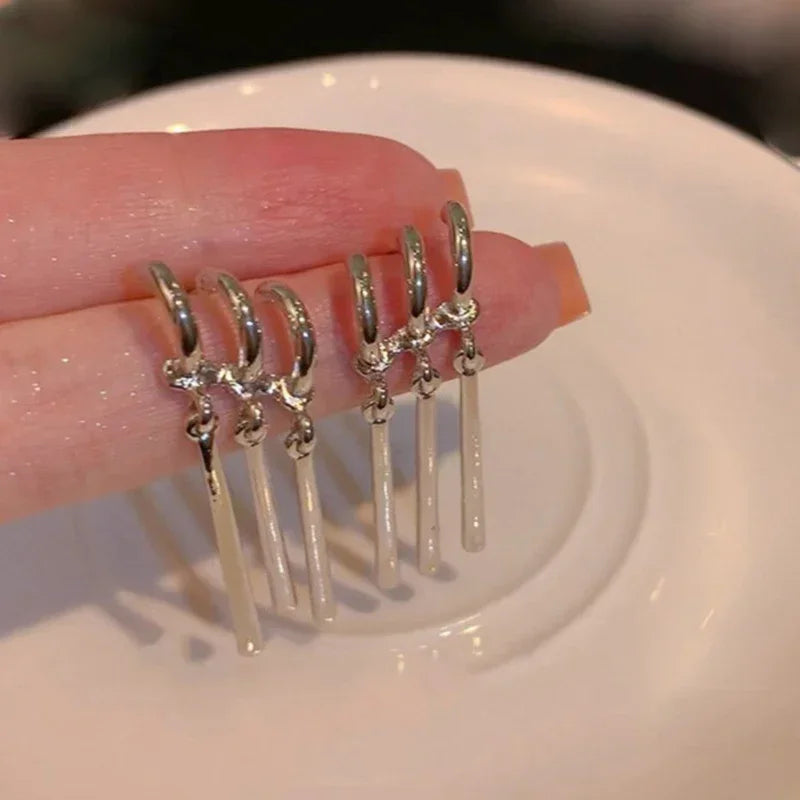 1Pair Zoro Anime Earrings Women Men Cosplay Earrings Piercing Jewelry Fashion Fake Triple Earring Dangle Long Earing