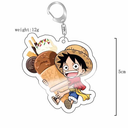 Anime One Piece Luffy Zoro Sanji Nami Ussop Chopper Franky Brook Law Ace Acrylic Keychain Figure Toys Gifts Pendant Jewelry
