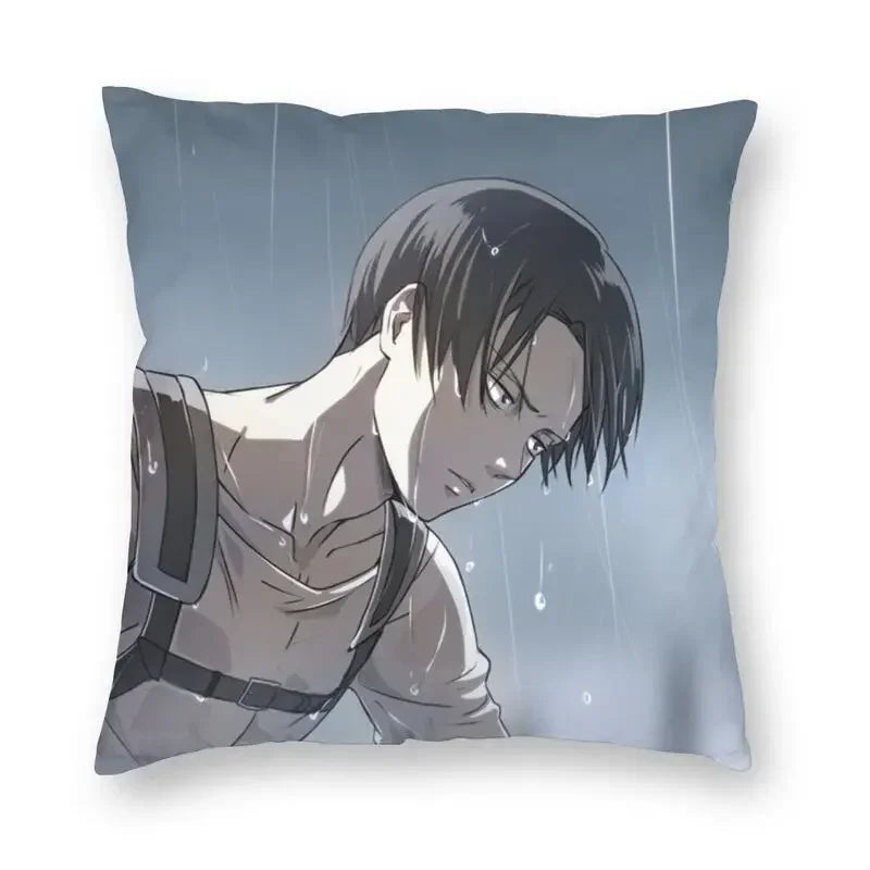 Levi Ackerman Attack On Titan Cushion Cover Print Harajuku Anime Manga Floor Pillow Case for Car Pillowcase Home Decor