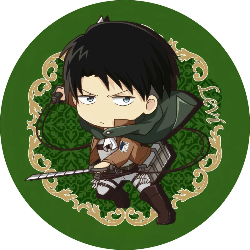 Attack on Titan Q-Version Anime Badge Handmade Cartoon Brooches Eren Jaeger Armin Arlert Lapel Pins Backpack Hat Decorations