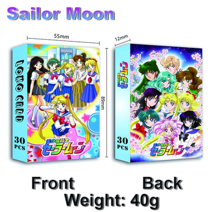 LOMO Card 30Pcs/Set Anime Sailor Moon One Piece Naruto JOJO SAO Cards Photocards Hobby Game Collection Toys For Children Gifts