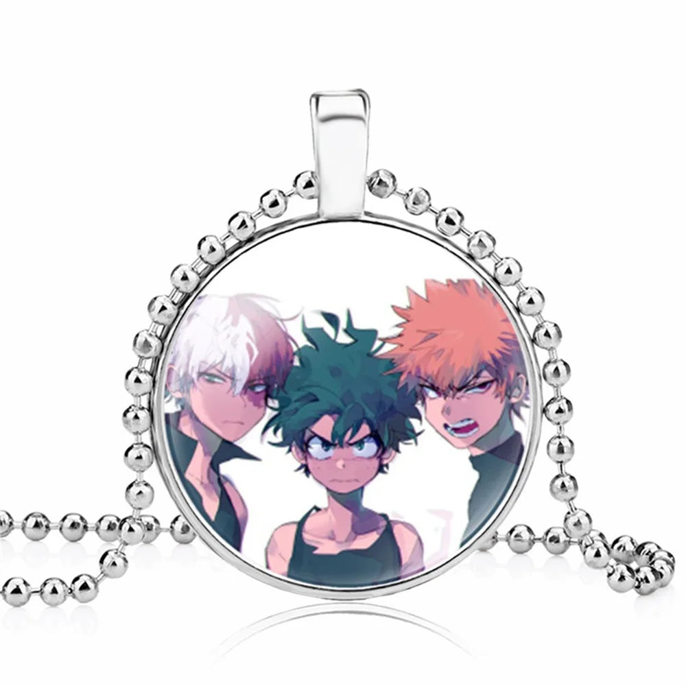My Hero Academia Round Pendant Cartoon Student Necklace Anime Peripheral Accessories My Hero Academia Sweater Chain Gift