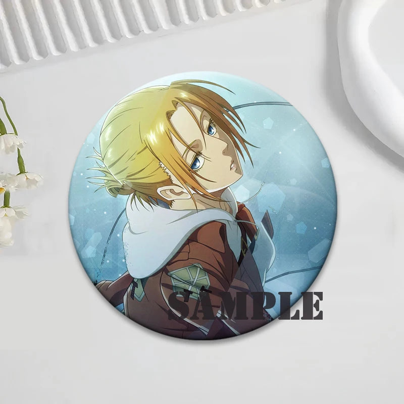 Anime Attack on Titan Brooches Exquisite Badge Eren Jäger Mikasa Ackerman Armin Arlert Levi Rivaille Rival Ackerman Cartoon Pins