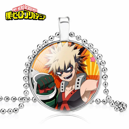 My Hero Academia Round Pendant Cartoon Student Necklace Anime Peripheral Accessories My Hero Academia Sweater Chain Gift