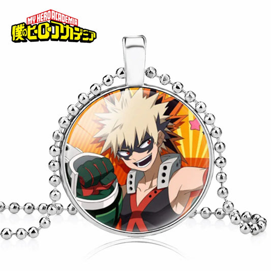 My Hero Academia Round Pendant Cartoon Student Necklace Anime Peripheral Accessories My Hero Academia Sweater Chain Gift