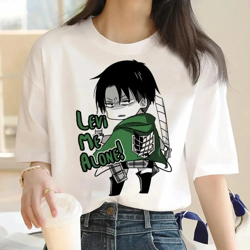 Japanese Anime Attack on Titan Graphic Print Harajuku T Shirt Casual Fashion Short Sleeve Plus Size T Shirt Women Retro Tops