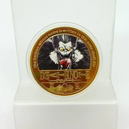 Miniso Death-Note Character Coins Set - Anime-Themed Ryuk L Lawliet Tokens, Colorful Japanese Manga Souvenir for Collectors