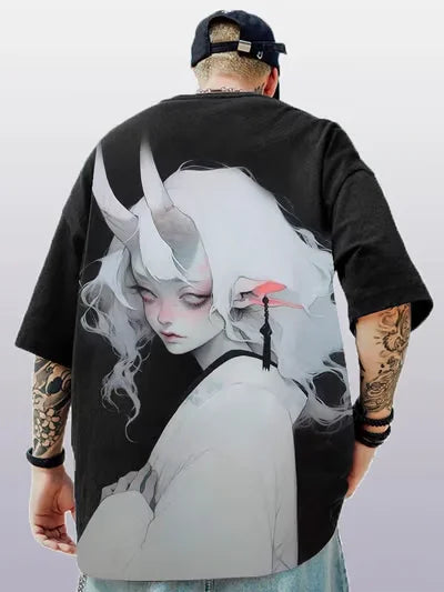 Men's T-Shirt Anime Girl Character Tee 3D Sexy Beauty Printed t shirt Loose Casual Street Men Top Oversized Short Sleeve T-shirt