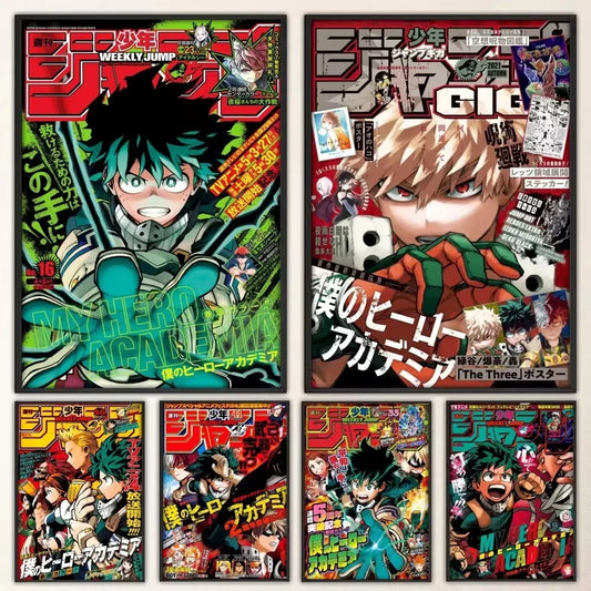 My Hero Academia Poster Fancy Wall Sticker for Living Room Bar Vintage Decorative Painting
