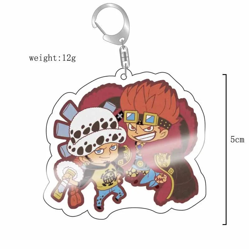 Anime One Piece Luffy Zoro Sanji Nami Ussop Chopper Franky Brook Law Ace Acrylic Keychain Figure Toys Gifts Pendant Jewelry