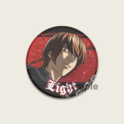 Death Note HD Print Anime Pins Handmade Round Brooches L Killer Yagami Light Cosplay Badge Backpacks Jewelry Gifts Accessory