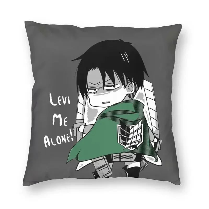 Levi Ackerman Attack On Titan Cushion Cover Print Harajuku Anime Manga Floor Pillow Case for Car Pillowcase Home Decor