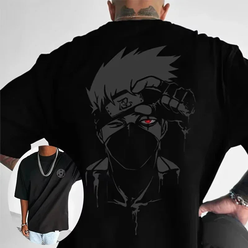 Japanese Anime Men's T-shirt Summer New Trend Hip Hop Cotton Printed Short-sleeved Casual Daily Oversized Half-sleeved Top