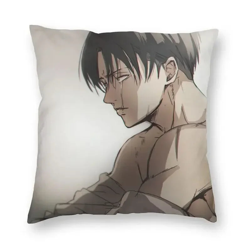 Levi Ackerman Attack On Titan Cushion Cover Print Harajuku Anime Manga Floor Pillow Case for Car Pillowcase Home Decor