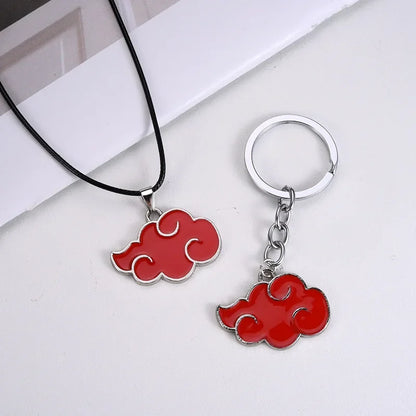 New Red Auspicious Cloud Long Necklace For Women Anime Accessories Itachi Titanium Jewelry Cartoon Men's Neck Chains Gift