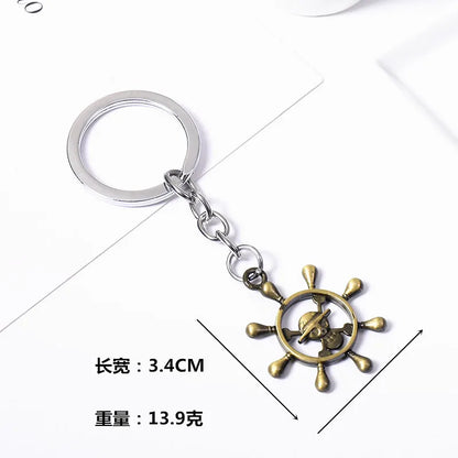 Anime One Piece Metal Keychain Luffy Hat Zoro Nami Sanji Chopper Figure Pendant Car Keyring For Men Women Kid Gift Jewelry