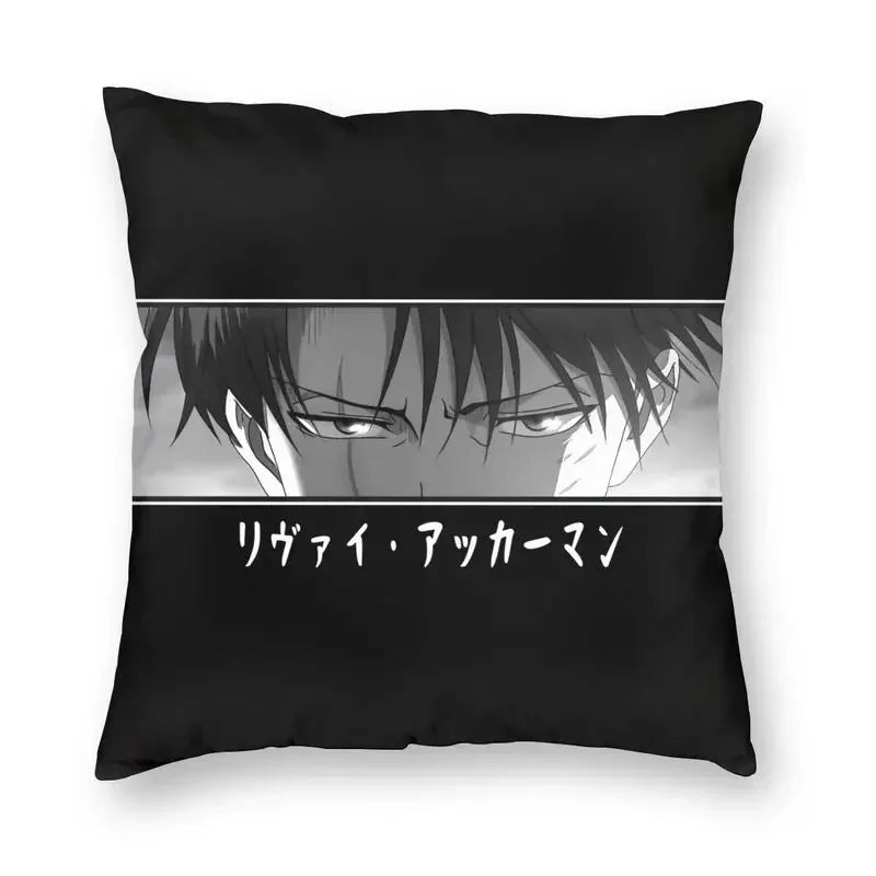 Levi Ackerman Attack On Titan Cushion Cover Print Harajuku Anime Manga Floor Pillow Case for Car Pillowcase Home Decor