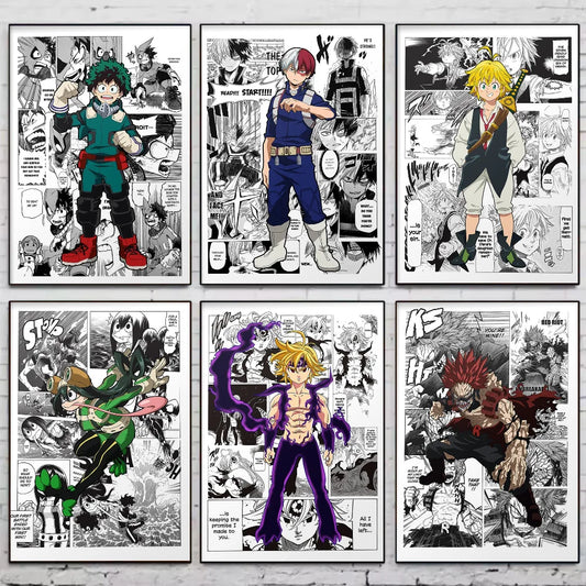 My Hero Academia Anime Poster Stickers Art Wall Murals Decor Game Room Decor Gifts Kawaii HD Painting Cat Cars