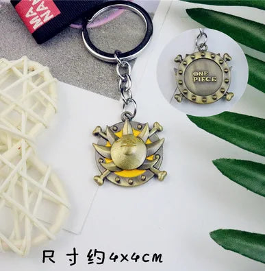Anime One Piece Metal Keychain Luffy Hat Zoro Nami Sanji Chopper Figure Pendant Car Keyring For Men Women Kid Gift Jewelry